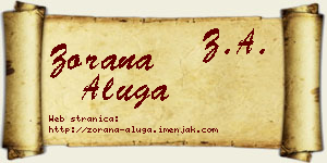Zorana Aluga vizit kartica